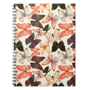 Hand drawn watercolor seamless pattern with colorf notebook