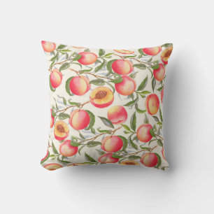 Hand-drawn watercolor seamless pattern with orange cushion