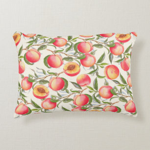 Hand-drawn watercolor seamless pattern with orange decorative cushion