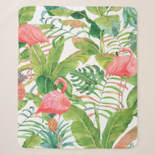 Hand drawn watercolor seamless pattern with pink f sherpa blanket