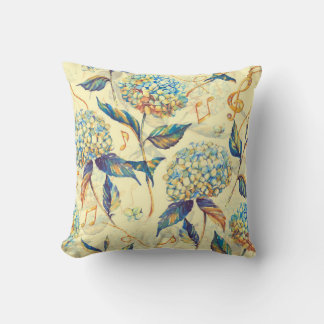 Hand-drawn watercolor seamless pattern with summer cushion
