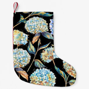 Hand-drawn watercolor seamless pattern with white small christmas stocking