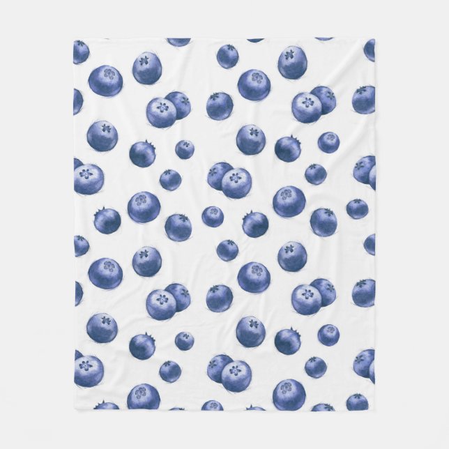 Hand drawn watercolor seamless repeated pattern wi fleece blanket (Front)