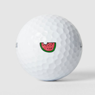 Hand Drawn Watermelon Cartoon Illustration Golf Balls
