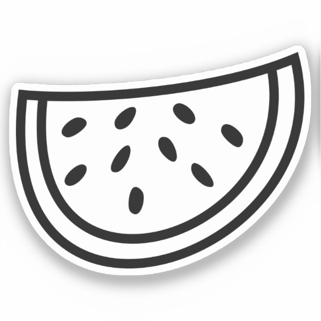 Hand Drawn Watermelon Custom-Cut Vinyl Sticker (Front)