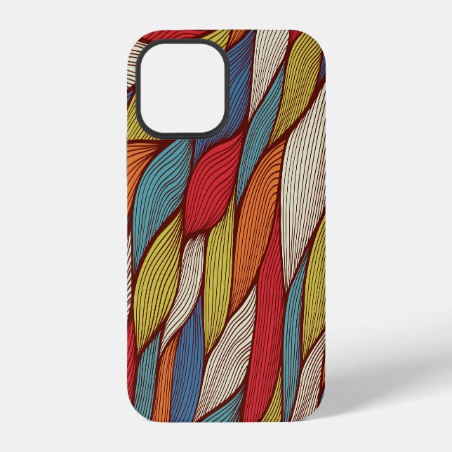 Hand-Drawn Waves: Abstract Seamless Background. iPhone Case (Back)