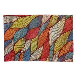 Hand-Drawn Waves: Abstract Seamless Background. Pillowcase