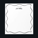 Hand Drawn Wavy Border Black & White Personalised Notepad<br><div class="desc">This personalised notepad features a "groovy" design in blue or any colour you choose. Use the template form to add your personalisation.</div>