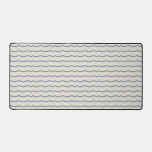 Hand-Drawn Wavy Ticking Stripe Soft Oatmeal Desk Mat