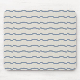 Hand-Drawn Wavy Ticking Stripe Soft Oatmeal Mouse Pad