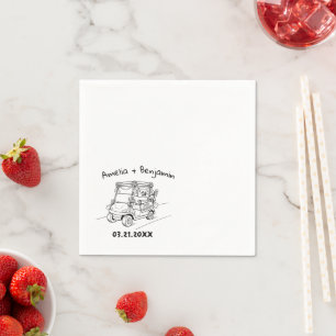 Hand Drawn Wedding Golf napkins