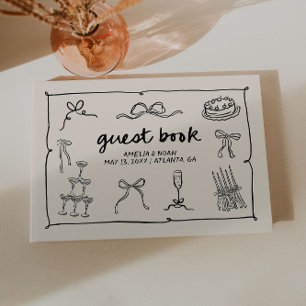 Hand Drawn Wedding Guest Book