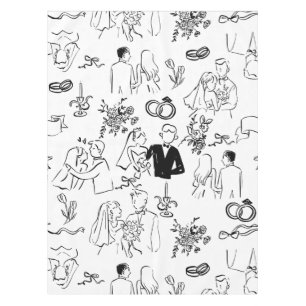 hand drawn wedding marriage engagement proposal tablecloth