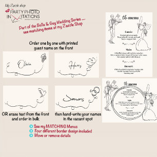 hand drawn wedding place card