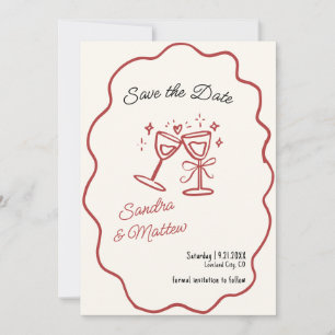  Hand Drawn Wedding Save the Date Invitation