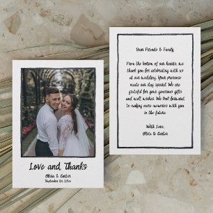Hand Drawn Wedding Thank You Card W Note