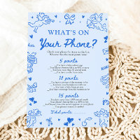 Hand Drawn What's on Your Phone Baby Shower Game