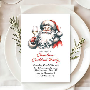 Hand Drawn Whimsical Christmas Cocktail Party Invitation