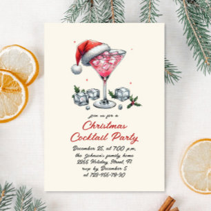 Hand Drawn Whimsical Christmas Cocktail Party Invitation