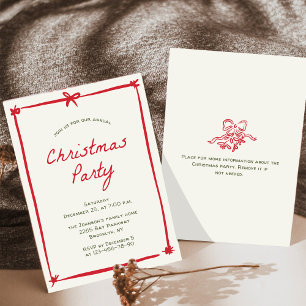 Hand Drawn Whimsical Christmas Holiday Party Invitation