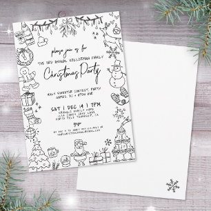 Hand Drawn Whimsical Christmas Party Invitation