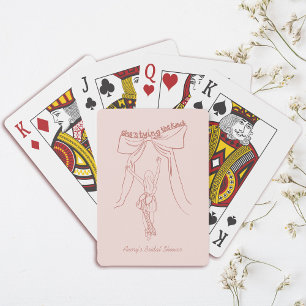 Hand Drawn Whimsical Coquette Bridal Shower Favour Playing Cards