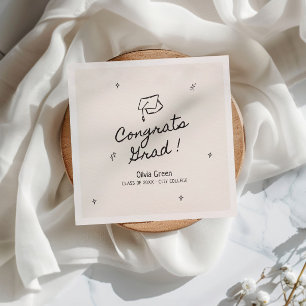 Hand Drawn Whimsical Graduation Party Napkin