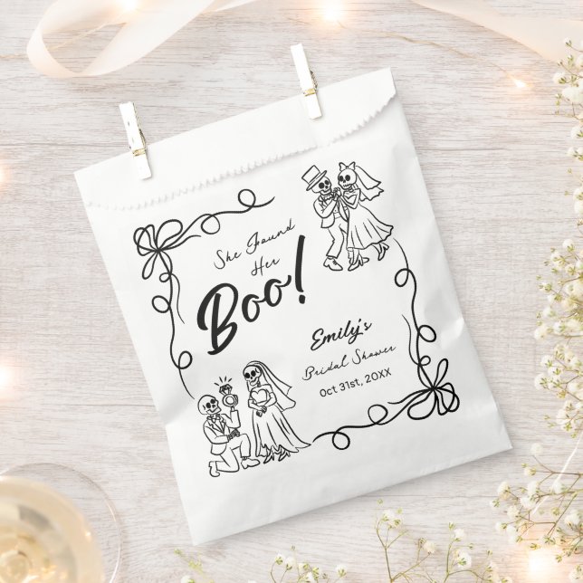 Hand Drawn Whimsical Halloween Bridal Shower Favour Bag (Clipped)