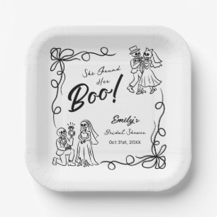 Hand Drawn Whimsical Halloween Bridal Shower Paper Plate