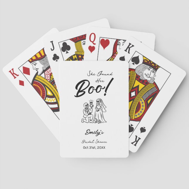 Hand Drawn Whimsical Halloween Bridal Shower  Playing Cards (Back)