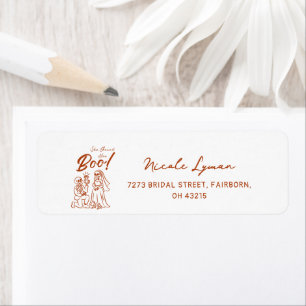 Hand Drawn Whimsical Halloween Bridal Shower Return Address Label