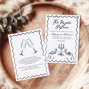 Hand Drawn Whimsical Handwritten Rehearsal Dinner  Invitation