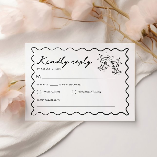 Hand Drawn Whimsical Handwritten Wedding RSVP Card (Creator Uploaded)