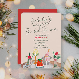 Hand Drawn Whimsical Merry Little Bridal Shower Invitation