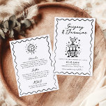 Hand Drawn Whimsical Quirky Handwritten Wedding Invitation<br><div class="desc">Set the tone for your wedding with this whimsical,  hand-drawn invitation! Featuring quirky handwritten details and additional information on the back,  it blends charm and creativity,  making it perfect for couples seeking a unique,  personal touch for their special day.</div>
