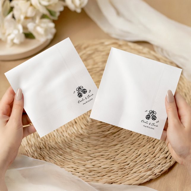 Hand Drawn Whimsical retro disco Wedding Doodle  Napkin (Creator Uploaded)