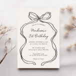 Hand Drawn Whimsical Ribbon 21st birthday party Invitation<br><div class="desc">Designed to coordinate with our Hand Drawn Ribbon Border, this 21st birthday invitation features the popular and chic ribbon border with hand scribble font. If you want to catch your guest's attention with this unique design, this suite is perfect for you. For more advanced customisation of this design, e.g. changing...</div>