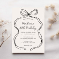 Hand Drawn Whimsical Ribbon 30th birthday party
