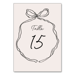 Hand Drawn Whimsical Ribbon Border Table Number