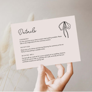 Hand Drawn Whimsical Ribbon Details Enclosure Card