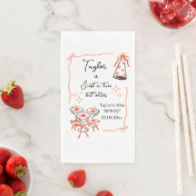 Hand Drawn Whimsical Vintage 30th birthday Martini