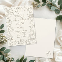 Hand Drawn Whimsical Vintage Wedding