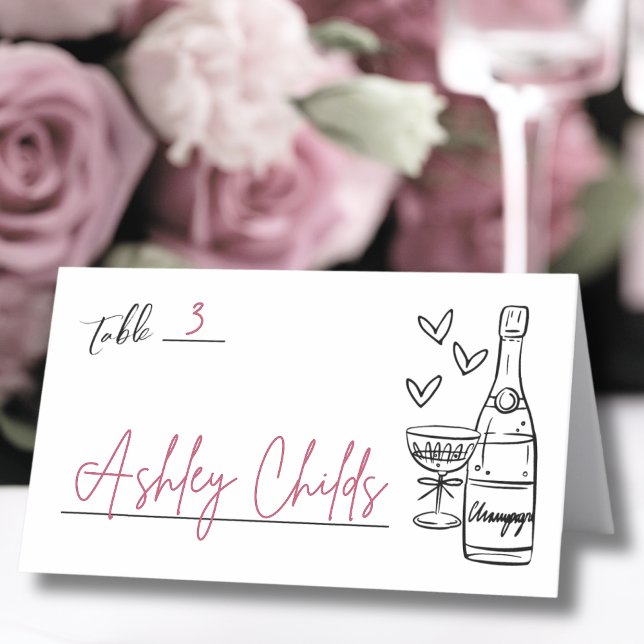 Hand Drawn Whimsical Wedding Place Card (Creator Uploaded)