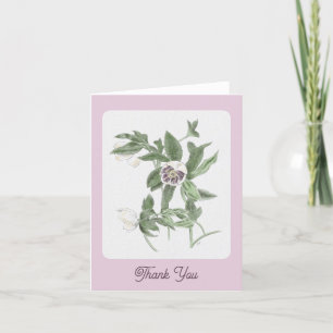 Hand Drawn White and Purple Hellebore Thank You Card