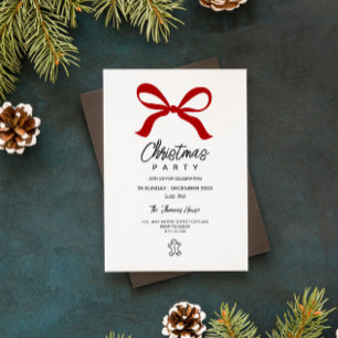 Hand Drawn white Christmas party invitation