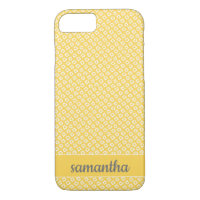 Hand-Drawn White Diamonds on Golden Yellow