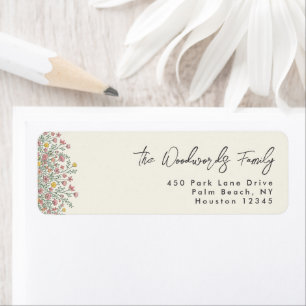 Hand Drawn Wildflower Return Address Label