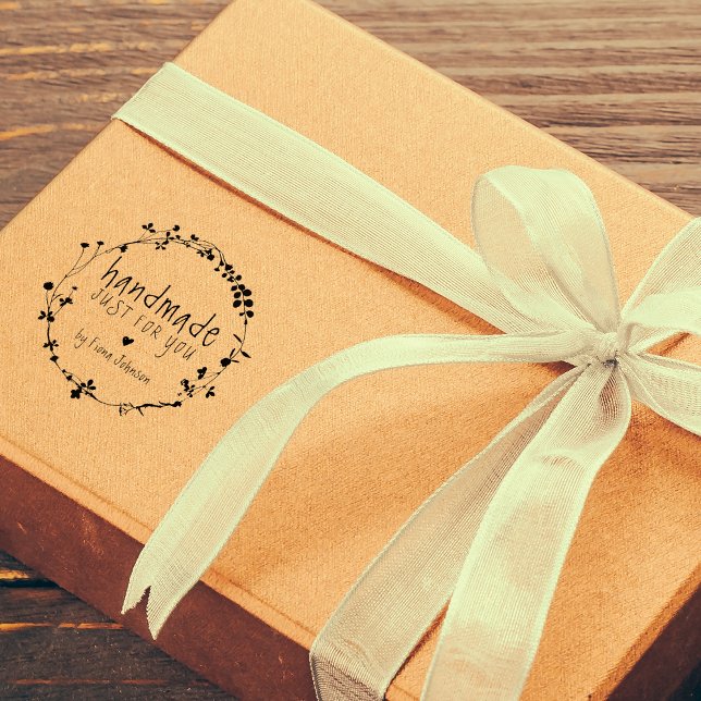 Hand Drawn Wildflower Wreath Handmade Rubber Stamp (Creator Uploaded)