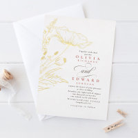 Hand-drawn Wildflowers Dusty Pink Elegant Wedding
