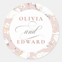 Hand-drawn Wildflowers Elegant Gold Wedding